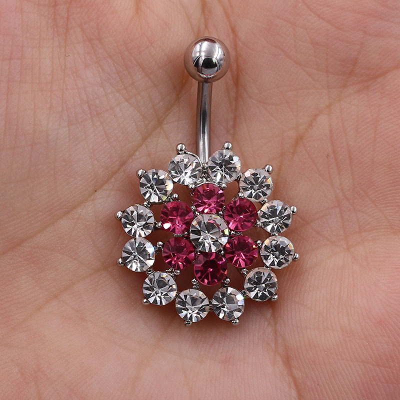 Anello floreale squisito in acciaio inossidabile con diamanti_voghion.com