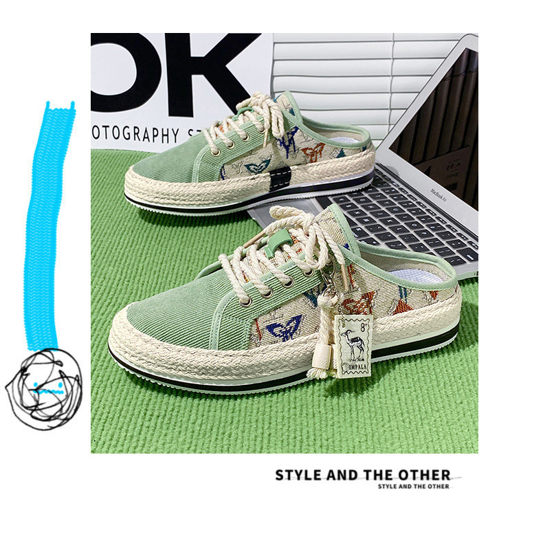 Scarpe da pescatore casual da uomo, alla moda, estive, in paglia intrecciata, con un piede solo, pigre, nuovo articolo 2024_voghion.com