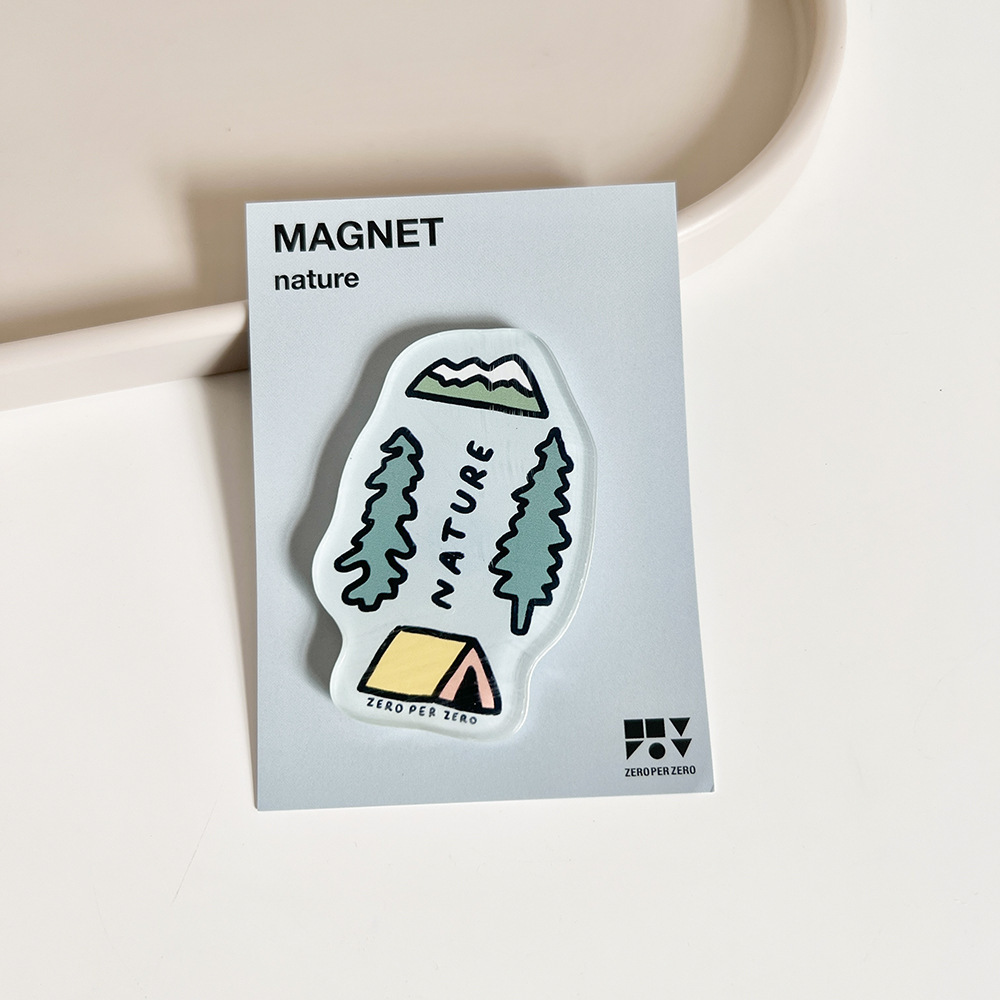 Corea del Sur zeroperzero familia ilustración de padres e hijos pegatinas de refrigerador acrílico imán magnético pegatinas de fotos