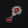 Ancient silver hollow lace pearl double crystal water droplet DIY material accessories alloy flower plate drilling pendant