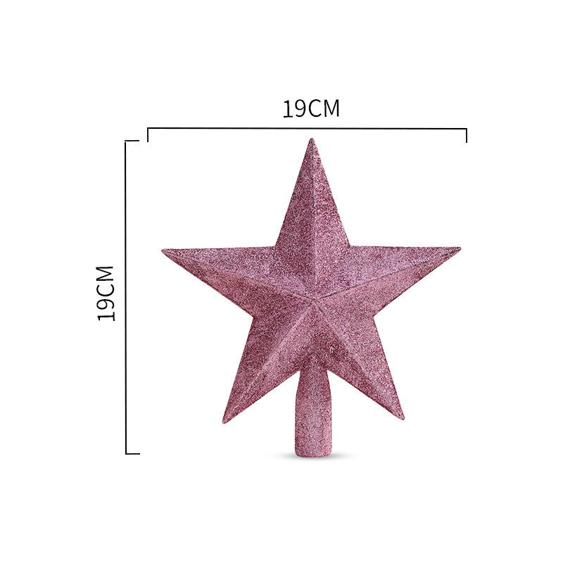 Árbol de Navidad transfronterizo decoraciones estrella superior brillo estrella de cinco puntas accesorios para árboles de Navidad Oro Rosa Navidad estrella superior