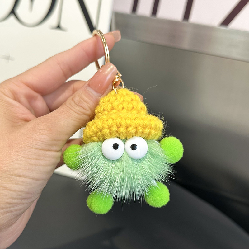 Llavero Colgante de Peluche Hecho a Mano para Automóvil y Bolso