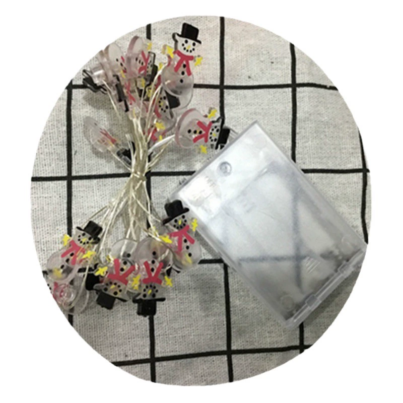 Рождественский кулон-застежка из медной проволоки, световая строка, старик, снеговик, снежинка, голова оленя, подарочная коробка, костыли, праздничная атмосфера, декоративные фонарики