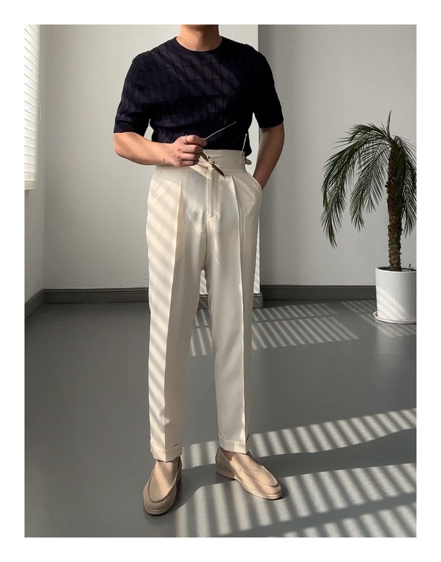 Herren Slim Fit Strick Polohemd Einfarbiges Lässiges Sommeroberteil_voghion.com