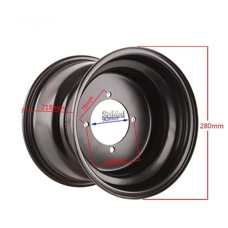 Atv Atv Accessories 23X7.00-10 Tire Rim 22X10-10 Four-Wheel Vehicle Steel Rim Four-Hole Wheel Hub