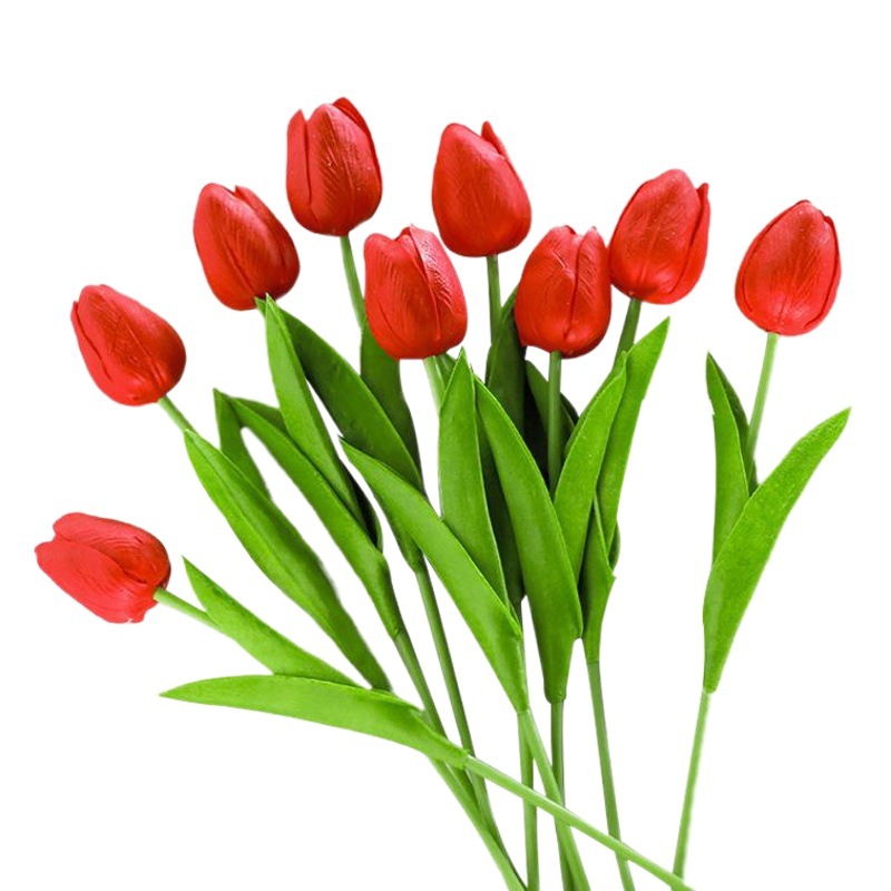 Tulipán flor artificial mini PU sola flor falsa decoración del hogar flor transfronteriza Comercio exterior artificial ramo de la boda