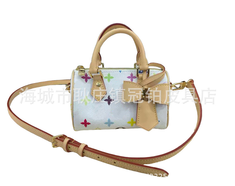 国境を越えて手を振って、白三彩バッグの女性バッグnano speedy m 13391斜めショルダーバッグのロバを流通しています|undefined
