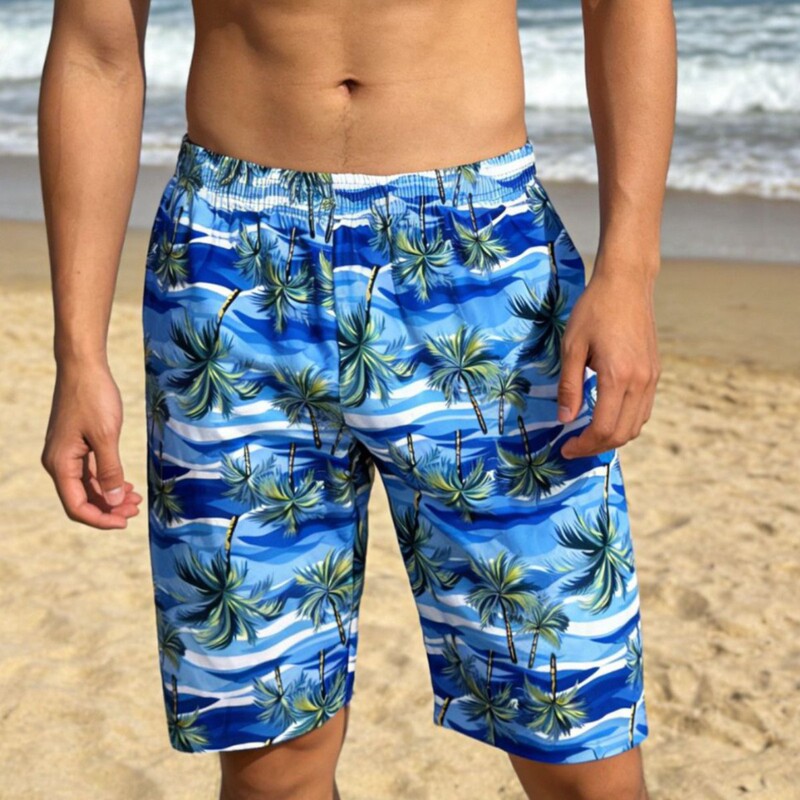 Five-Point Swim Shorts, Beach Shorts, Fashionable Patterned Beach, Pool, Hot Spring, Surfing Quick-Dry Swim Shorts, In-Stock Foreign Trade Swimming Shorts