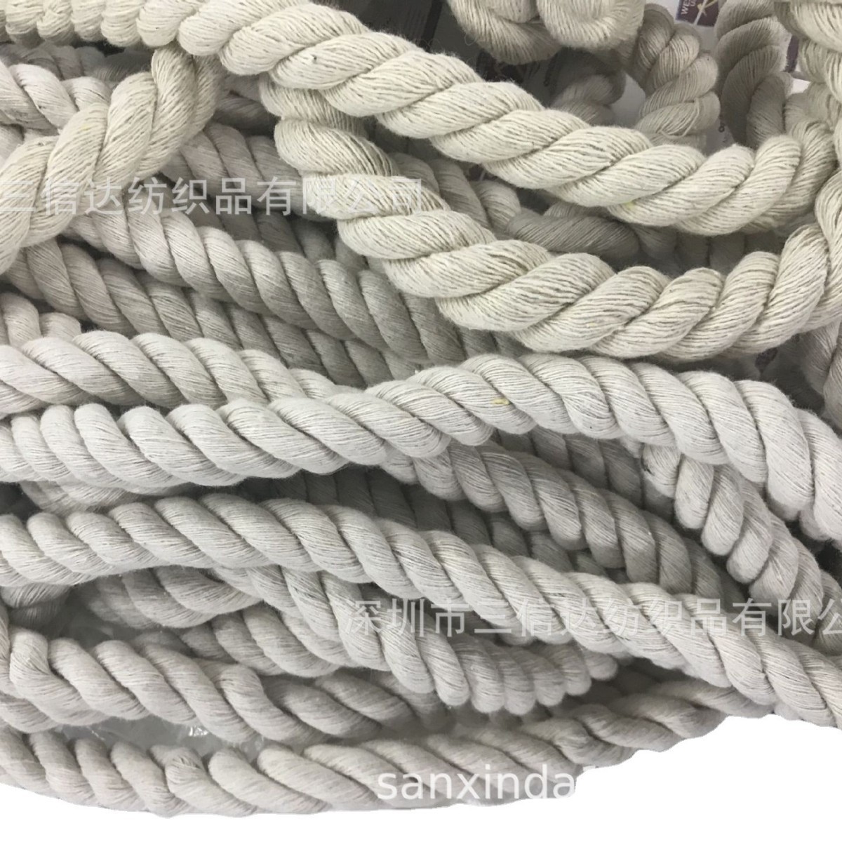 厂家直销纯棉绳再生棉绳三股扭绳2股扭绳本色服装手袋厂麻花绳
