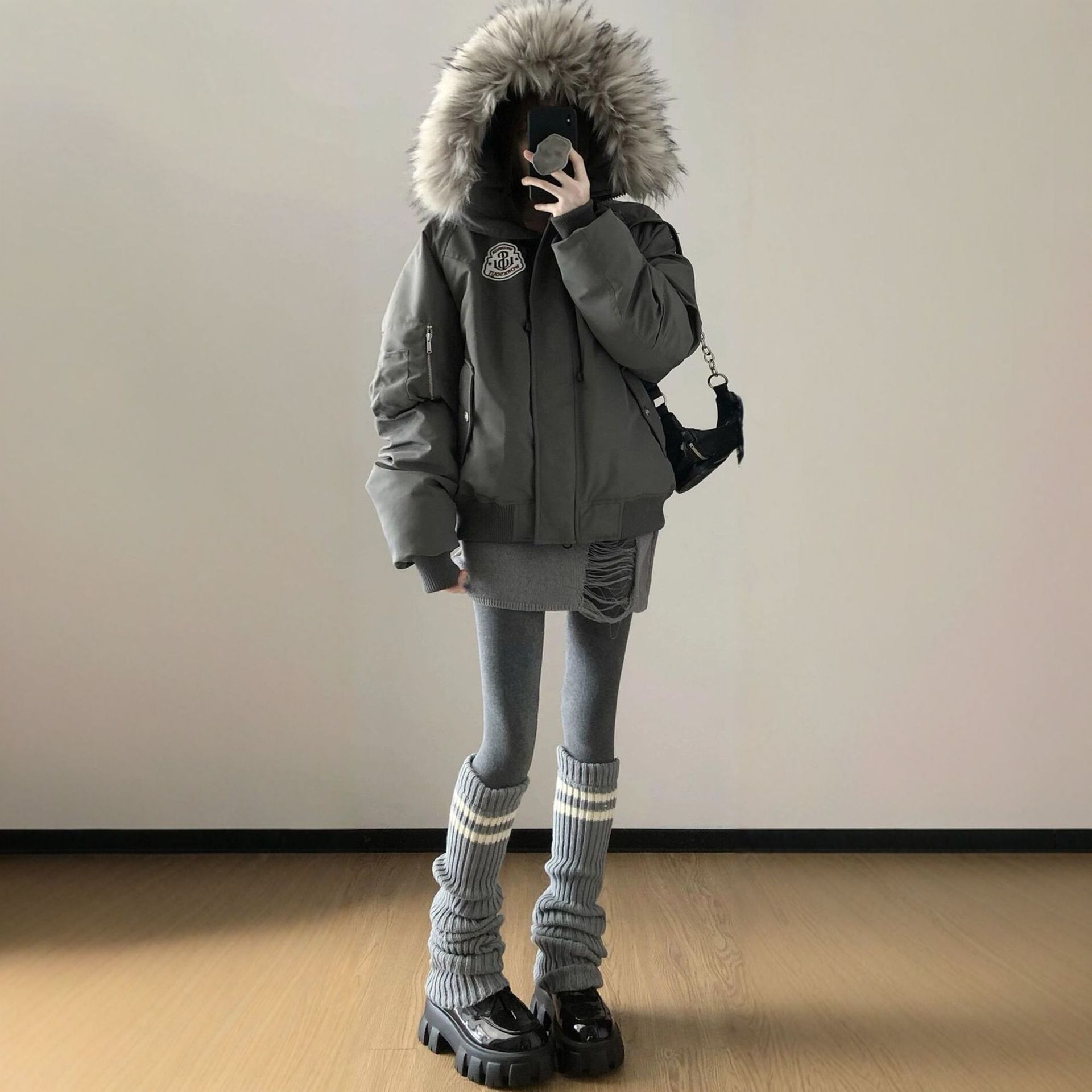 棉服冬季反季清仓保暖2025外套毛领加厚工装宽松冲锋衣女防寒新款