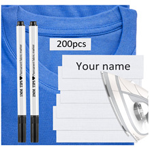 可写熨烫衣服标签预切织物个性姓名标签适用于疗养院营地日托