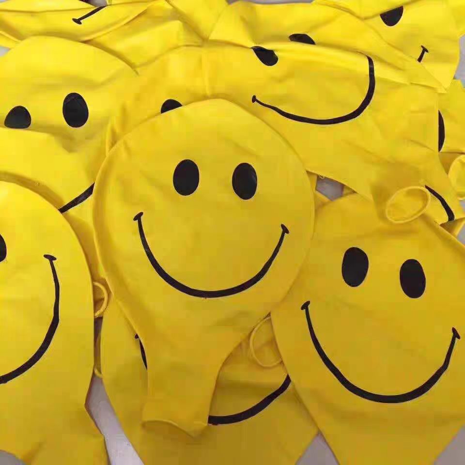 Globo de látex impresa de 36 pulgadas de belleza, decoración del mercado nocturno, diseño sonriente