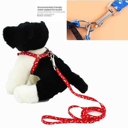 Polyester Printed Dog Leash Small and Medium Dogs Walking Dog Rope Chest Harness Set Cat Chain Pet Supplies 