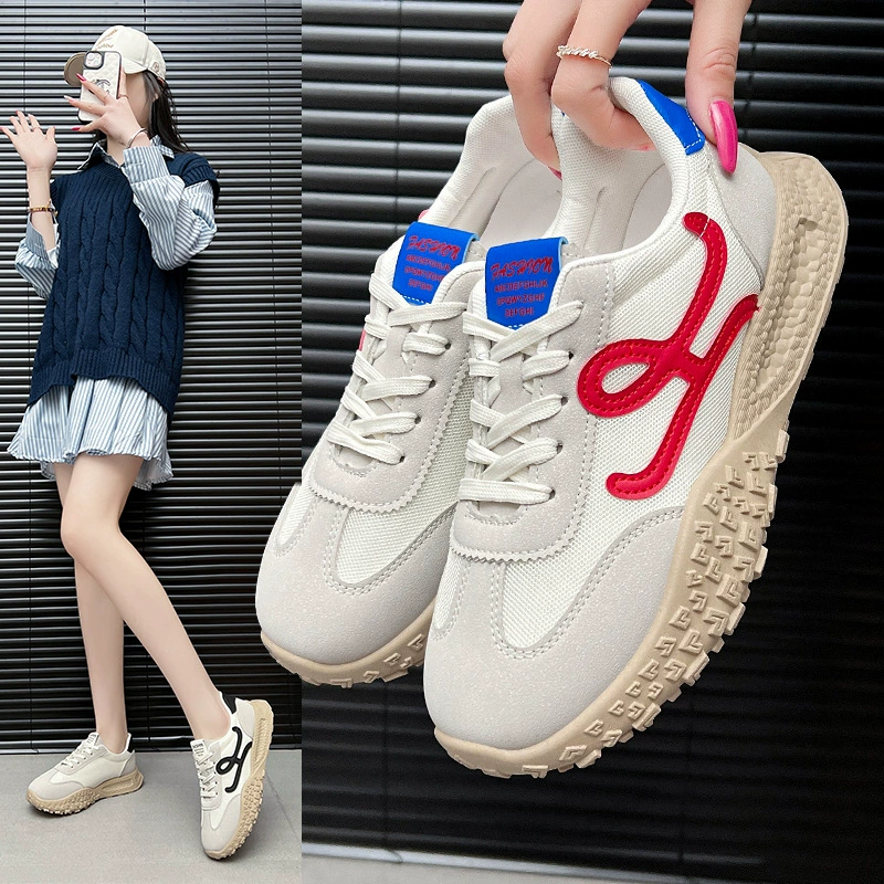 Летняя женская обувь, новые дышащие туфли с полой сеткой, женские туфли в корейском стиле, легко сочетающиеся, спортивная обувь на толстой подошве с мягкой подошвой, повседневная обувь для папы