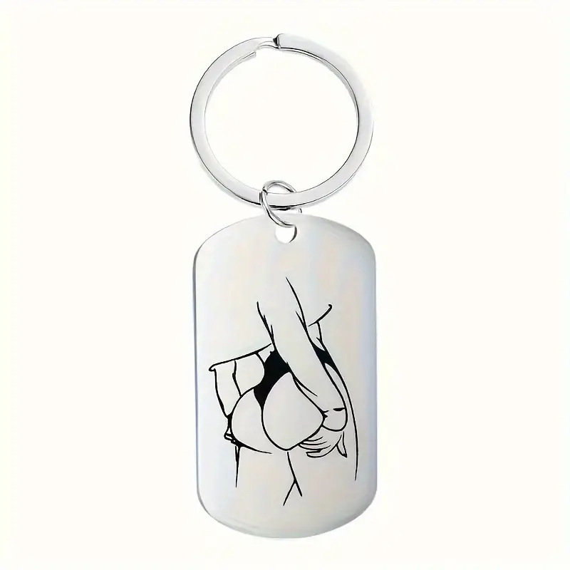 Key Accessories Funny Animal Drawing Stainless Steel Keychain Creative Pendant Amazon Hot Sale Same