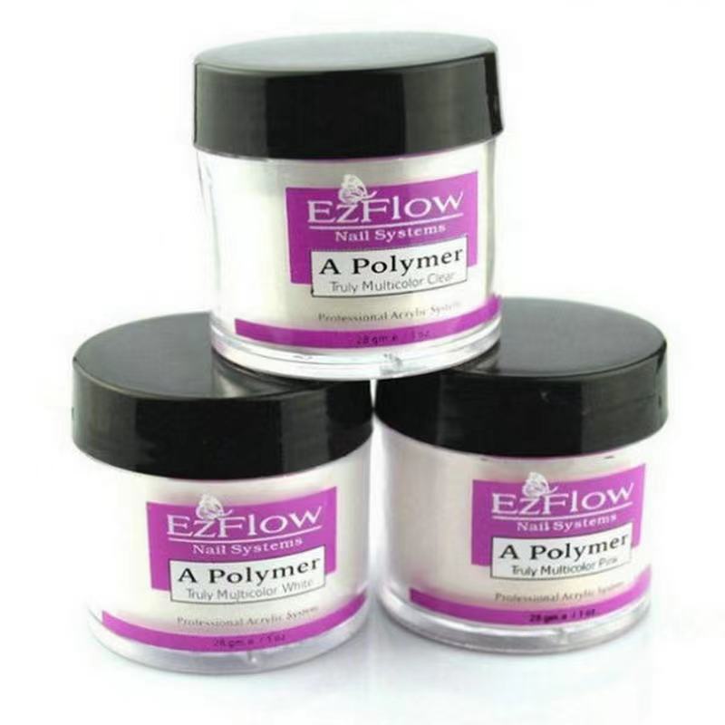 Nail Art ezflow Crystal Powder 28g, 56g Powder Transparent White Nail Carved Powder Glitter Jewelry Wholesale