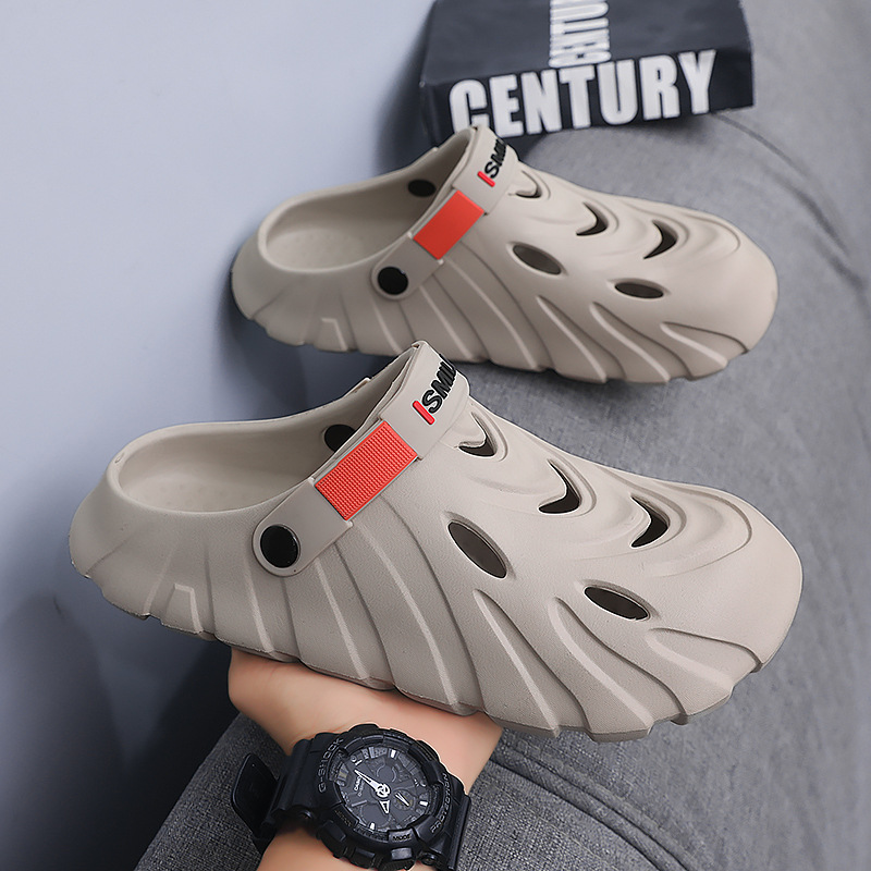 Zapatos con agujeros para hombres, verano antideslizante, resistente al desgaste, suela suave, jóvenes ligeros, suela gruesa, EVA, pisando la mierda, zapatillas deportivas de Baotou