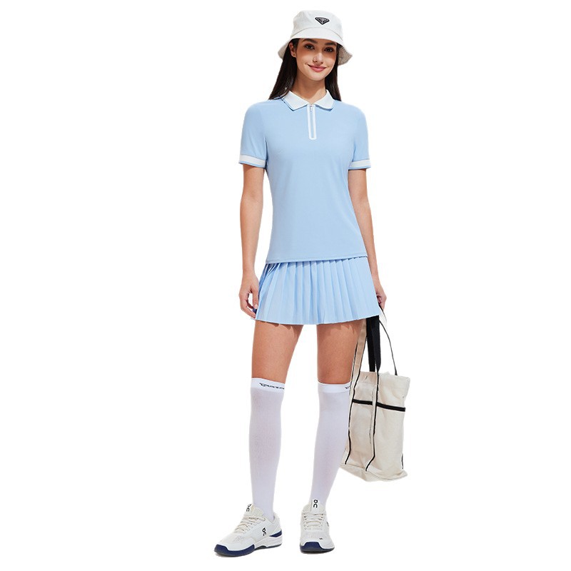 Traje deportivo de golf, traje de verano de manga corta para mujer, polo, ropa deportiva de ocio de tenis delgada y de alta gama image 6