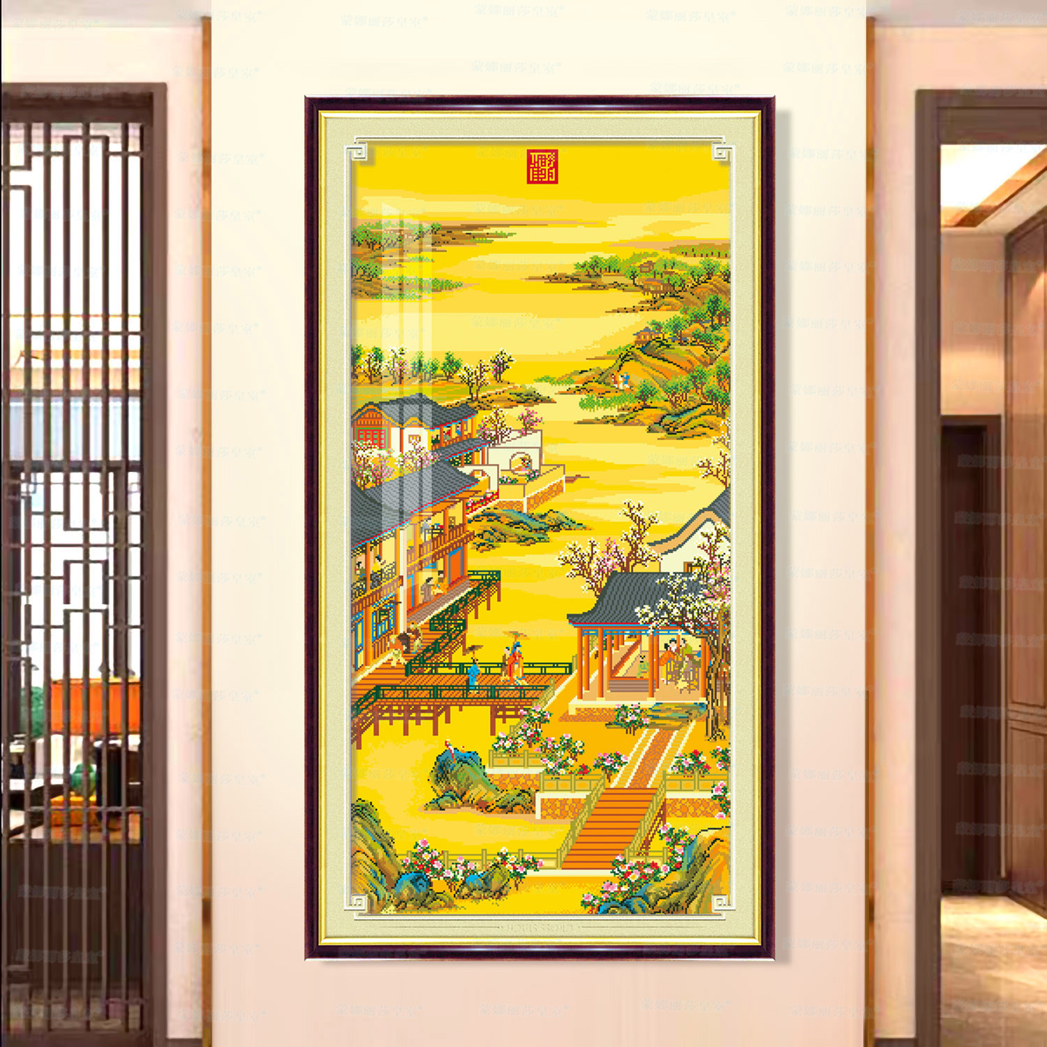 Monalisa Real punto de cruz Yongzheng diciembre-febrero stepping Qingxin Chino bordado vertical Decoración image 7