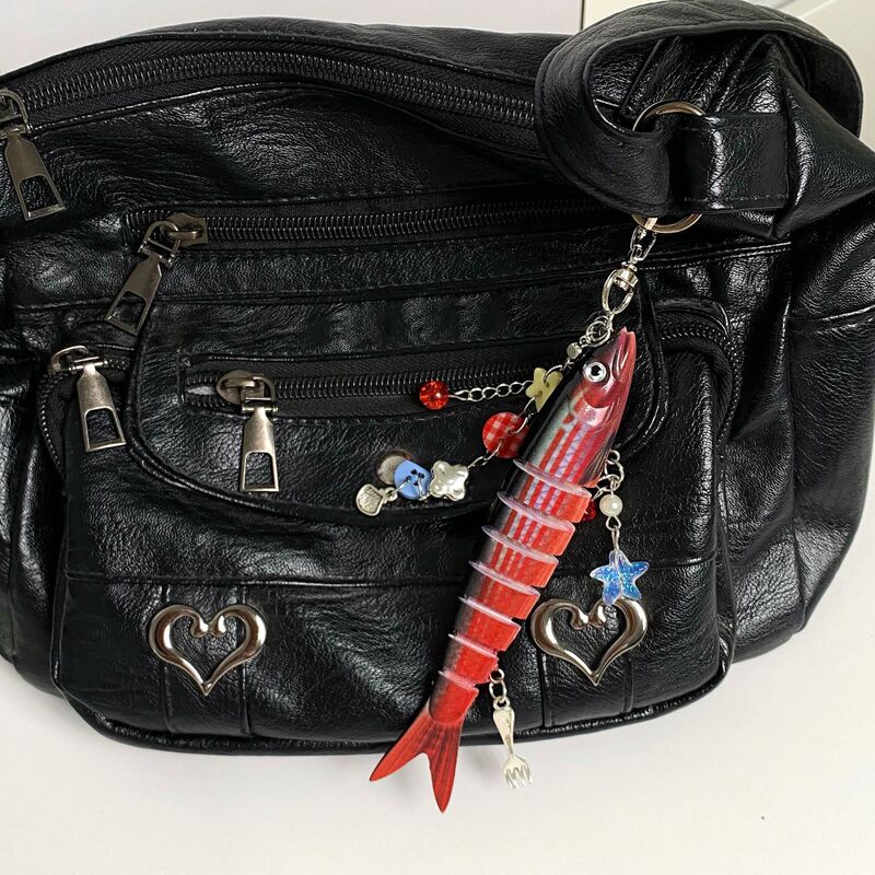 Fish Keychain bionic fish bait keychain marine small fish multi-section fish Luya bag pendant cross-border Fish Keychain bionic fish bait keychain marine small fish multi-section fish Luya bag pendant cross-border