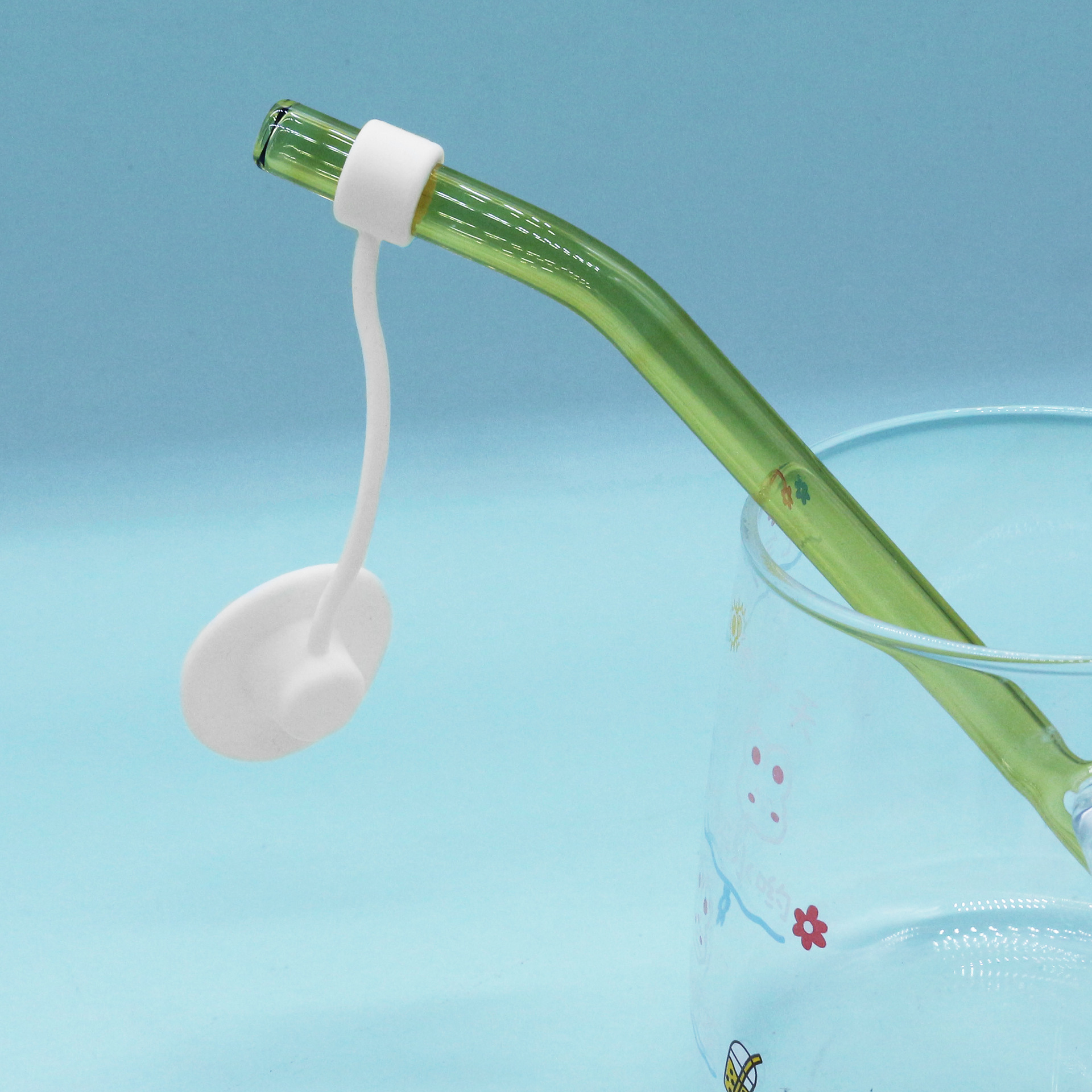 Amazon venta caliente de dibujos animados de silicona vaquero gorra de paja cubierta de hielo taza gorra de paja 10mm enchufe de paja en stock al por mayor