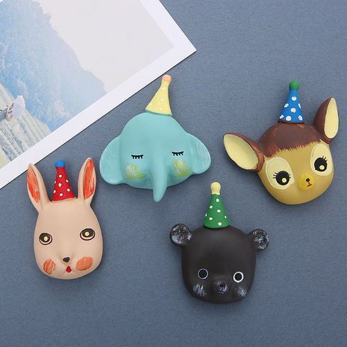 Cute little animal lucky cat resin refrigerator magnet message sticker home accessories magnet