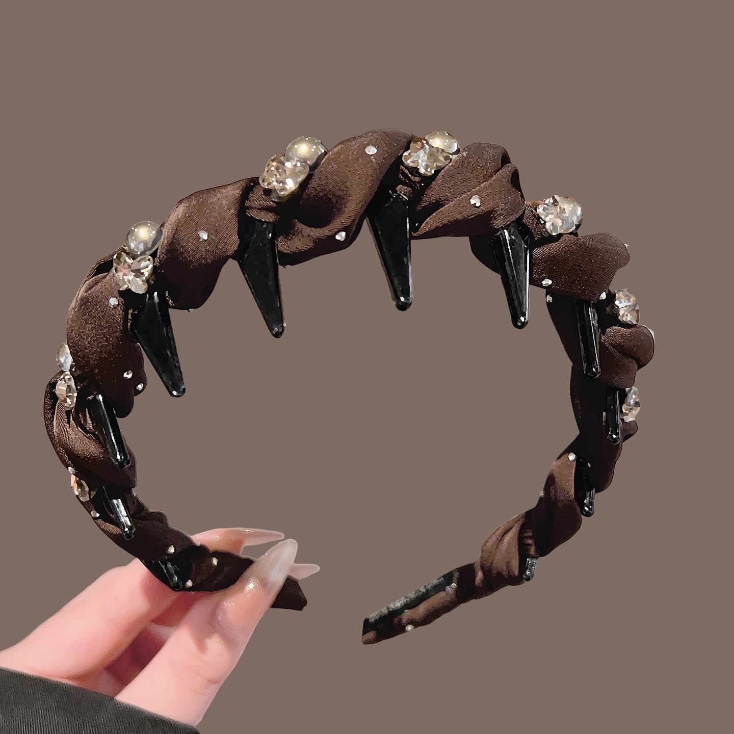 #119 coffee brown hotfix rhinestone butterfly
