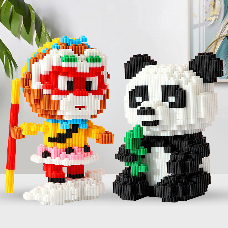 Cartoon Ornament Blind Box Compatible with Lego Building Blocks, Educational Children's Toy Model for Assembly and Building