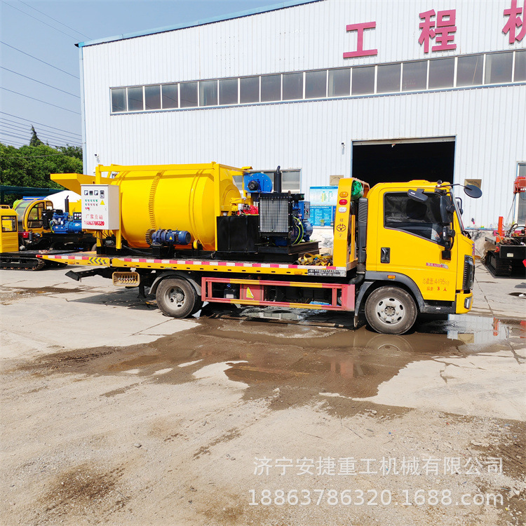小型改性沥青搅拌机 车载式路面修补拌和机 环保型水除尘搅拌机械
