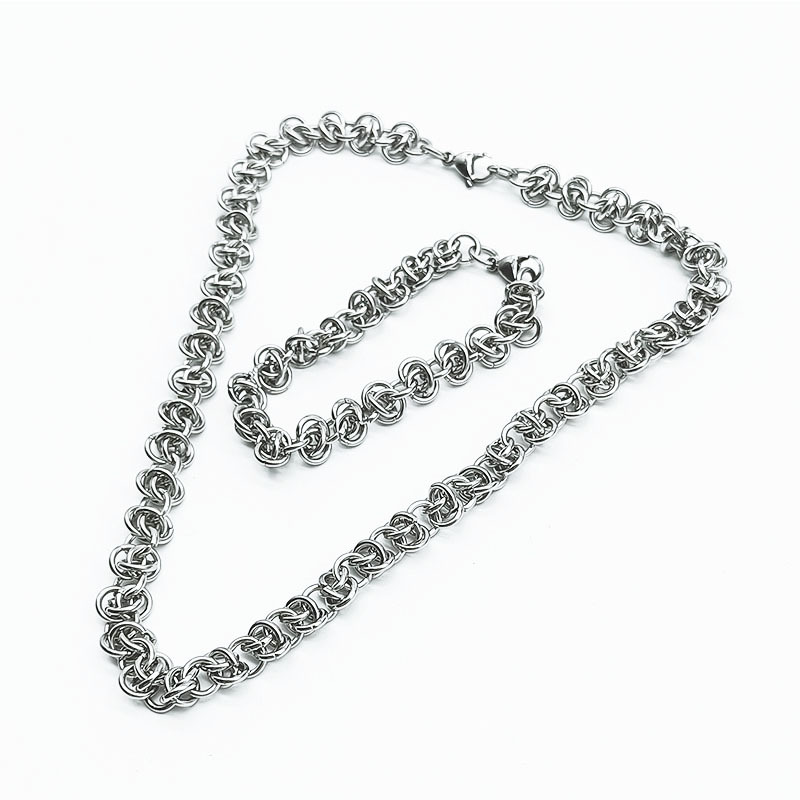 Female non embroidered ring interlocking necklace, titanium steel men's and women's jewelry, O-shaped matching chain_voghion.com