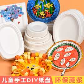 一次性白色纸盘幼儿园画画蛋糕盘子手工diy制作儿童手绘美术材料
