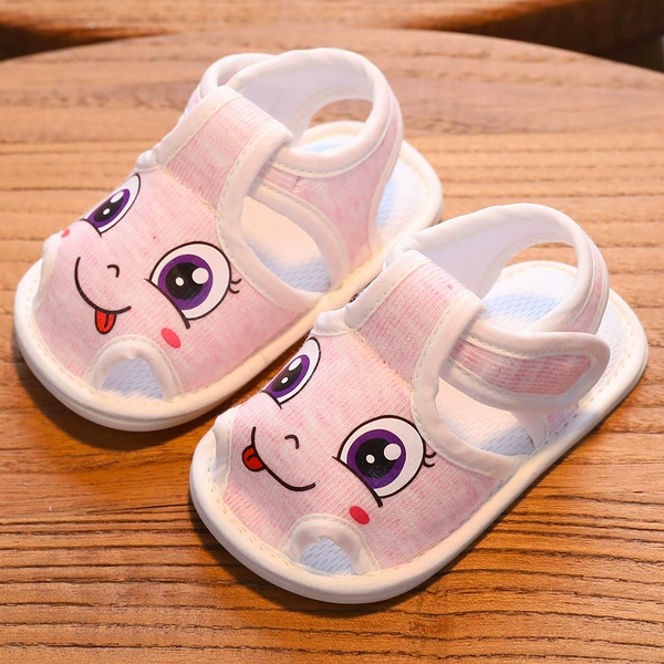Sandals solid color smiley pink tendon sole