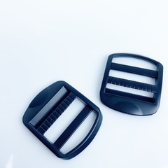 Direct Manufacturer Sales Schoolbag Buckle, Fabric Elastic Adjustment buckle, Electroplated Black Alloy Three-Position Buckle, Metal Day Character Buckle