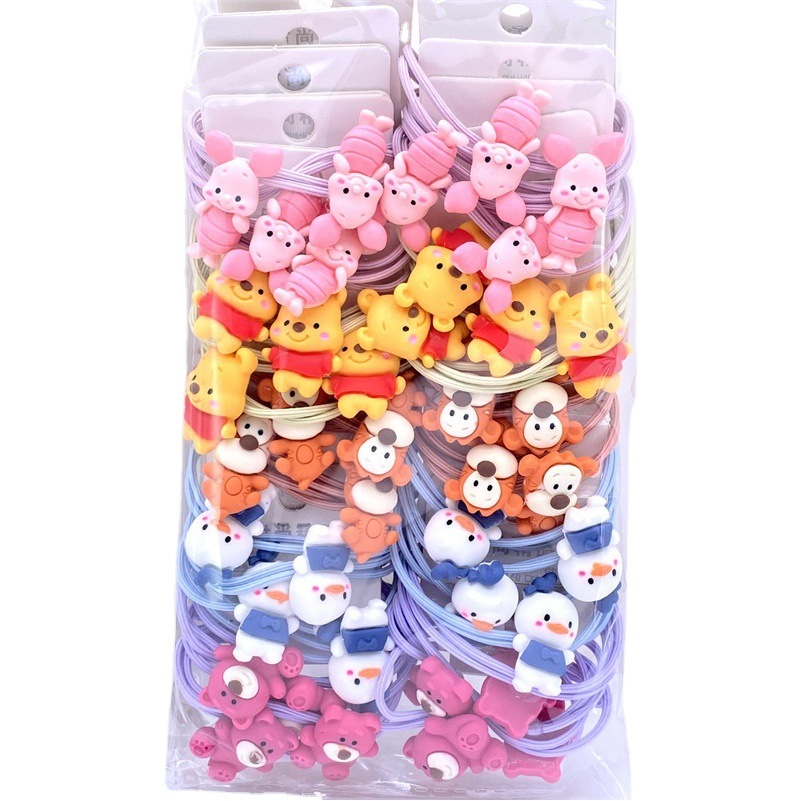 Tarjeta Linda cuerda de pelo de animal dulce niña corazón 2022 nueva cabeza cuerda de goma cubierta de cuero japonés y coreano