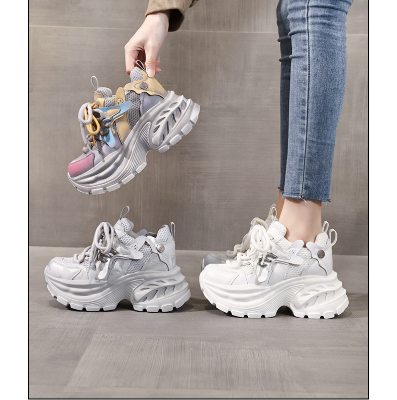 Giày sneaker nữ đế dày chunky lưới thoáng khí tăng chiều cao — màu sắc chi tiết 16