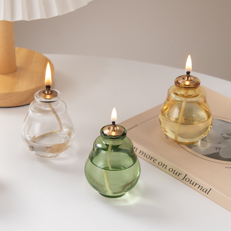Fábrica directa de vidrio creativo candelabro decoración moderna lámpara de mantequilla sin humo de escritorio