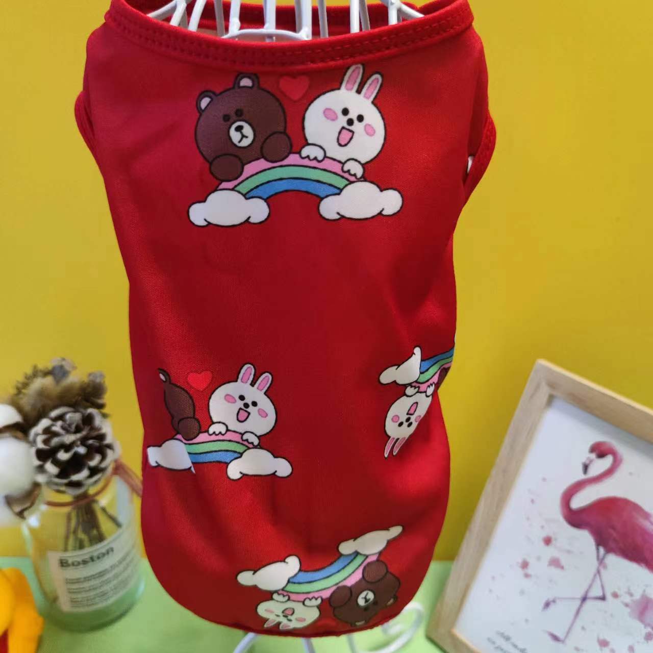 红色彩虹兔背心