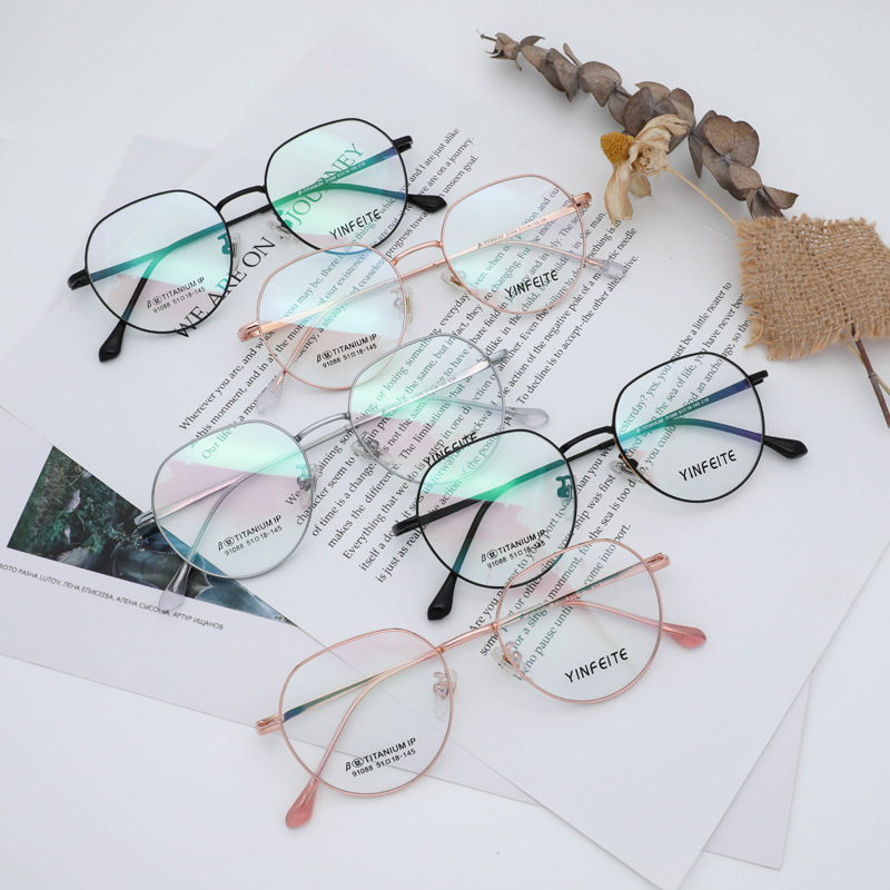 近视眼镜女超轻β钛可配有度数眼镜框复古宽边全框素颜眼镜架男详情5
