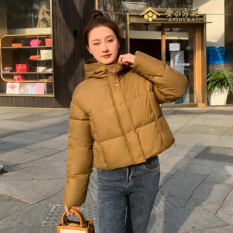 2023現物ダウン綿服女性の短い韓国版ゆるいins港風厚いパン服綿入れコート|undefined