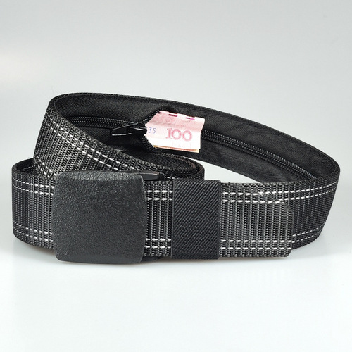 Cross-border hot selling outdoor money hiding belt men and women tactical belt sports safety labor protection wallet nylon belt