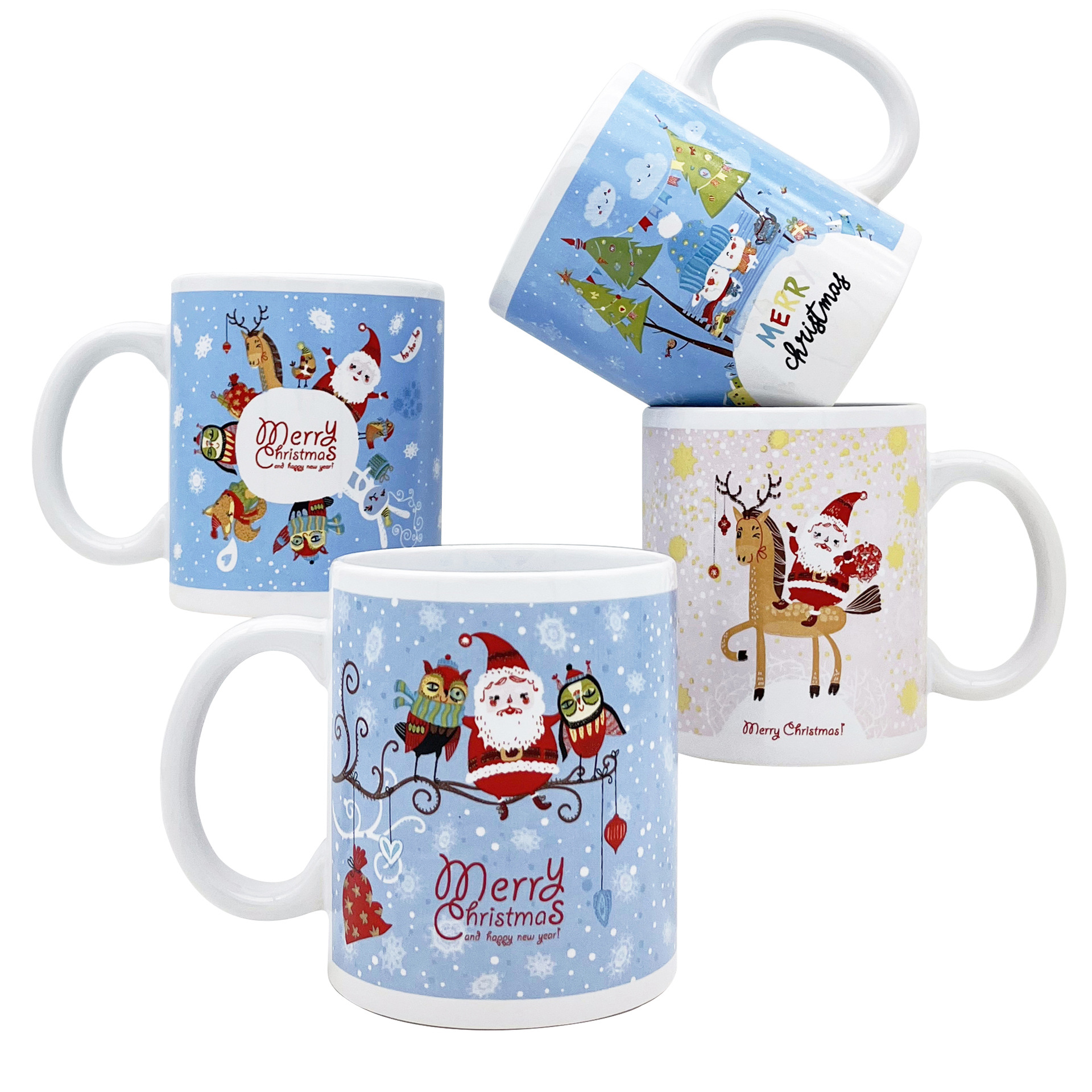 Santa Claus creativo taza de cerámica regalo taza de regalo evento regalo de mano taza impresa logo regalos de vacaciones