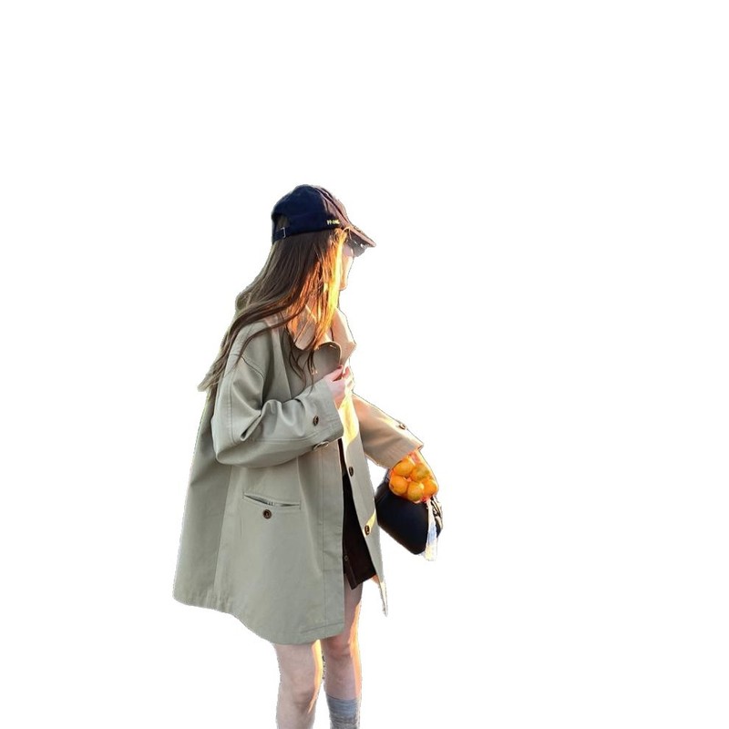 im向 诺丁山街角’质感满满韩系翻领小个子中长款风衣外套女秋季|undefined