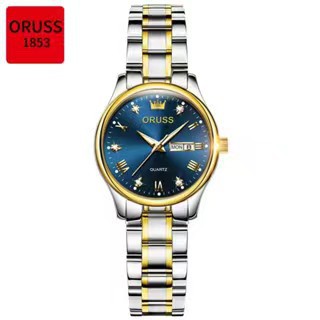 크라운 모델 - 골드 벨트 여성용 블루 페이스 [여성 시계]