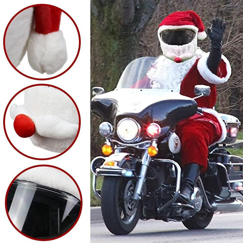 在庫ありのバイクヘルメットクリスマスハット アウトドアでクレイジーで面白いサンタクロースバイクヘルメットカバー クリスマス|undefined