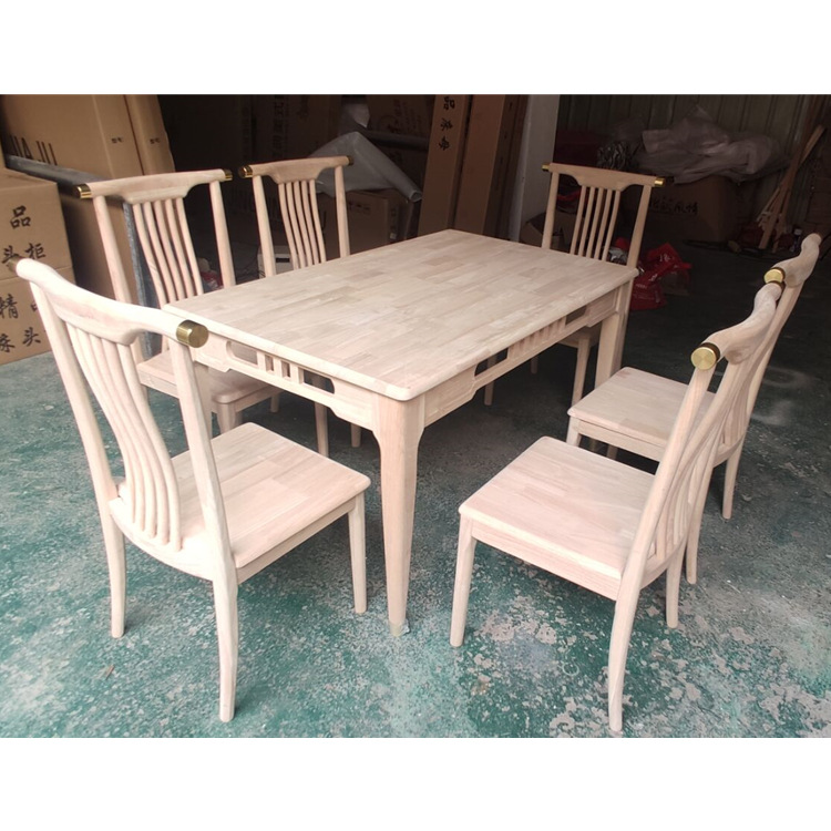 New Chinese style dining table and chair farmland not yet tilled after harvest Restaurant a living room hotel Chinese style Dining chair Rubber wood solid wood farmland not yet tilled after harvest wholesale