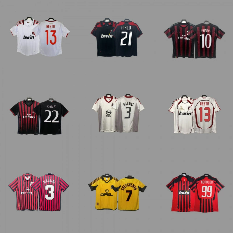 AC Ретро-трикотаж Футбольный костюм Мальдинитонали Ибука Капиятка Шевченко трикотаж