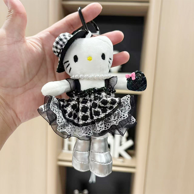 长腿kitty毛绒挂件玩偶可爱kt猫书包包包挂饰钥匙扣娃娃公仔批发|undefined