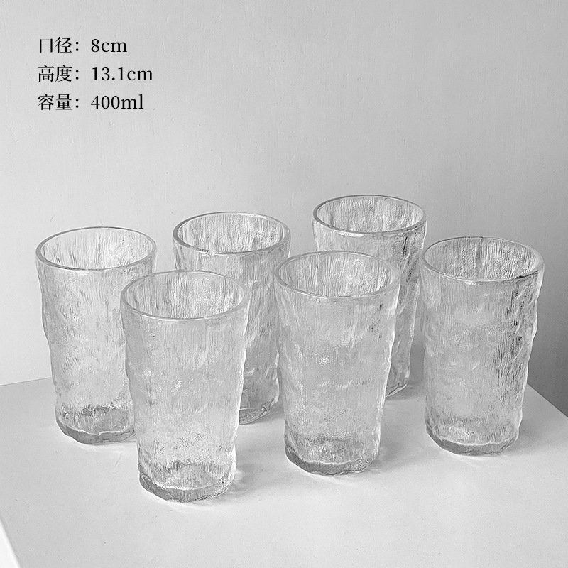 Glass Glacier Home Living Water Cup Set High-end Family Guest Cup Set Taza de jugo Taza de té Taza de vino tinto