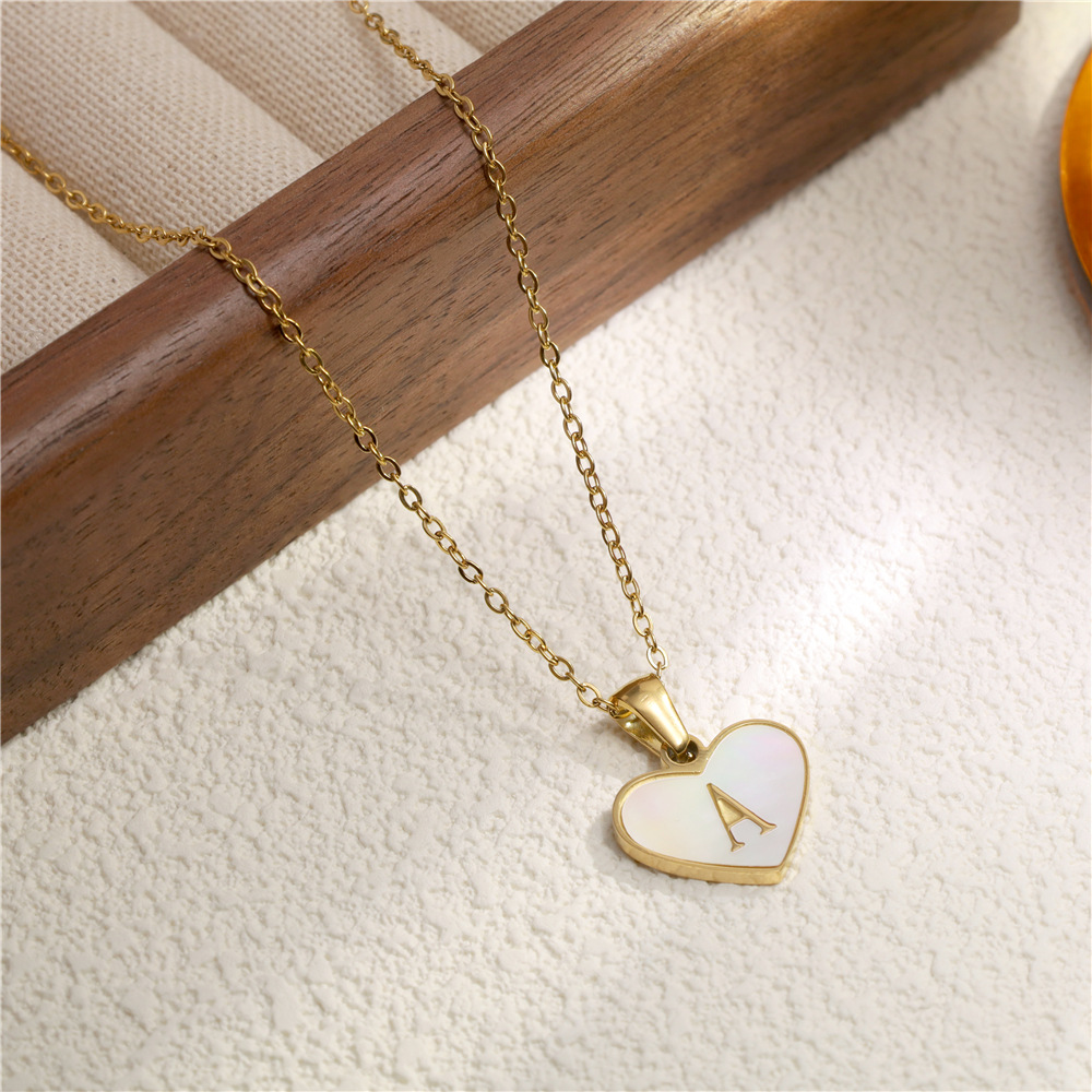 8g Weight 304 Stainless Steel Pendant Material Pendant Necklace Classification 304 Stainless Steel Chain Material cable chain Chain Type 1 Piece Quantity Daily Occasion 304 Stainless Steel Material Letter, Heart Shape Pattern All Seasons Season Women's Gender Polishing Design IG Style Style Wholesale Jewelry IG Style Letter Heart Shape 304 Stainless Steel Polishing Pendant Necklace Cable Chain 10
