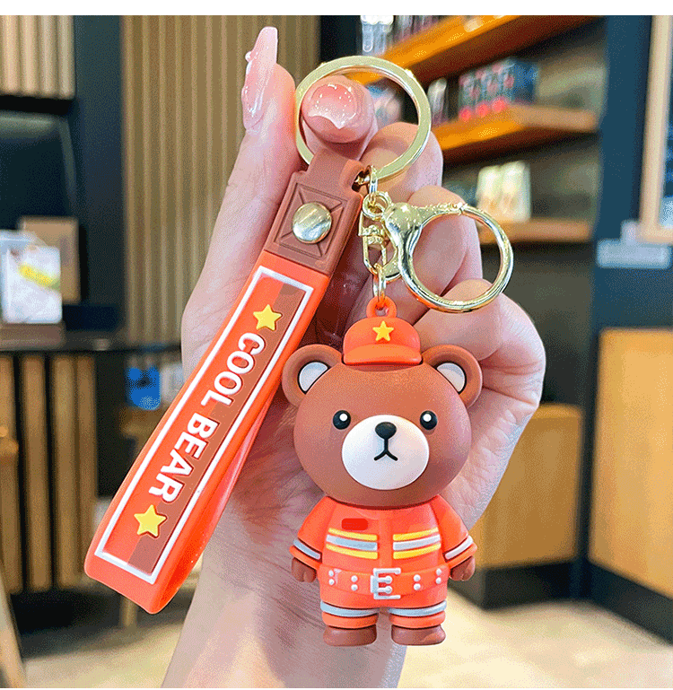 1 Piece Quantity Housewarming, Graduation Occasion Cute Simple Style Bear Silica Gel Unisex Keychain